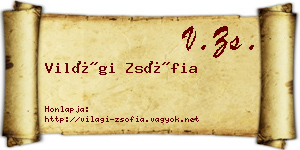 Világi Zsófia névjegykártya